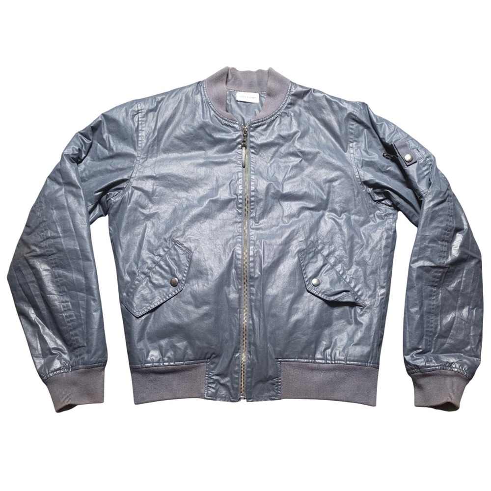 John Elliott Bogota Bomber Jacket Gray Mens 2 Medium Coated Cotton Utility Zip